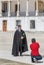 Taking photos at the square of the city university in Coimbra