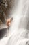Taking a shower in the Valanjamkanam Waterfall