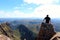 Taking in the veiw on the peak of Cradle Mountain