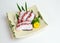 Tako squid slices of japanese food on ceramic plate
