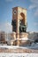 Taksim Republic Monument in Snowy day in Istanbul, Turkey