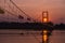 Taksin history bridge and sunset landscape
