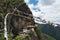 Taktsang Palphug Monastery with prayer flag (also known as The Tiger nest temple), Paro, Bhutan