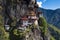 Taktshang Goemba , Tiger`s nest monastery in blue sky , Paro , Bhutan