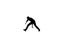 Talanted dancer dancing breakdance moves, white, silhouette, slow motion