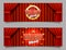 Talent show vector horizontal banner template set