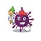 Talented coronavirus kidney failure Artist cartoon character with brush