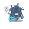 Talented musician of bacteria neisseria cartoon design playing a guitar