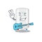 Talented musician of gas water heater cartoon design playing a guitar