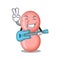Talented musician of neisseria gonorrhoeae cartoon design playing a guitar