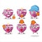 Talented pink love gift box cartoon character as a basketball athlete