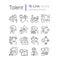 Talents and aptitudes linear icons set
