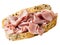 Talian mortadella sandwich white background