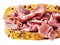 Talian mortadella sandwich white background