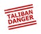 TALIBAN DANGER Red Unclean Stamp Seal with Double Lines