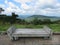 Talimena Drive, bench at scenic overlook on day trip near Arkansas border