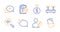 Talk bubble, Survey checklist and Search text icons set. Contactless payment, Text message and Edit user signs. Vector