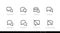 Talk icon line. Respond, Answer, Dialog, No Chat, No Message set. Editable line stroke on white