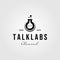 Talk labs nature vintage logo badge vector icon illustration