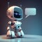 Talking cute robot with artificial intelligence. Concept of chatbot