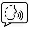 Talking face in chat bubble. icon, outline style