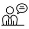 Talking manager icon, outline style