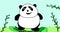 Talking panda, funny cartoon, animation. Video clip. Communication information looped, modern