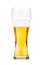 Tall beer glass almost full with lager beer