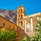 The tall bell tower of St Catherine Monastery, Sinai, Egypt
