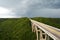 Tall bridge in a stormy weather