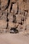 Tall Canyon Wall Casts Stong Shadows Over Subaru Forester On Titus Canyon Road