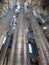 Tall Church Columns in Barcelona Spain