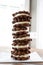 Tall Column of Mini Waffle Ice Cream Sandwiches