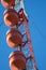 Tall commercial communication tower close-up