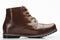 Tall dark brown leather shoe