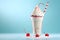 A tall glass of creamy milkshake. Ai Generated.NO.01