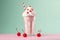 A tall glass of creamy milkshake. Ai Generated.NO.06