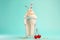 A tall glass of creamy milkshake. Ai Generated.NO.09