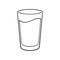 Tall glass cup full of water or liquid outline clipart