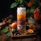 Tall Glass of Fragrant and Sweet Nam Bai Buab with Fresh Fruits