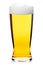 Tall glass of pilsner beer isolated