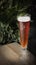 Tall glass of red beer