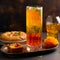 Tall Glass of Sharbat-e Sekanjebin with Sweet Treats