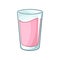 Tall glass of strawberry milk clipart