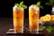 Tall glasses filled with creamy Thai iced tea. Ai Generated.NO.02