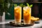 Tall glasses filled with creamy Thai iced tea. Ai Generated.NO.04
