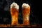 Tall glasses filled with Thai tea soda floats. Ai Generated.NO.04