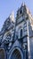 The tall Gothic spire of an Anglican church in Cork, Ireland. Neo-Gothic architecture. Cathedral Church of St Fin Barre, Cork -