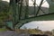 tall green metal supports on deception pass