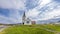 Tall historic church in Grundarfjordur town in iceland